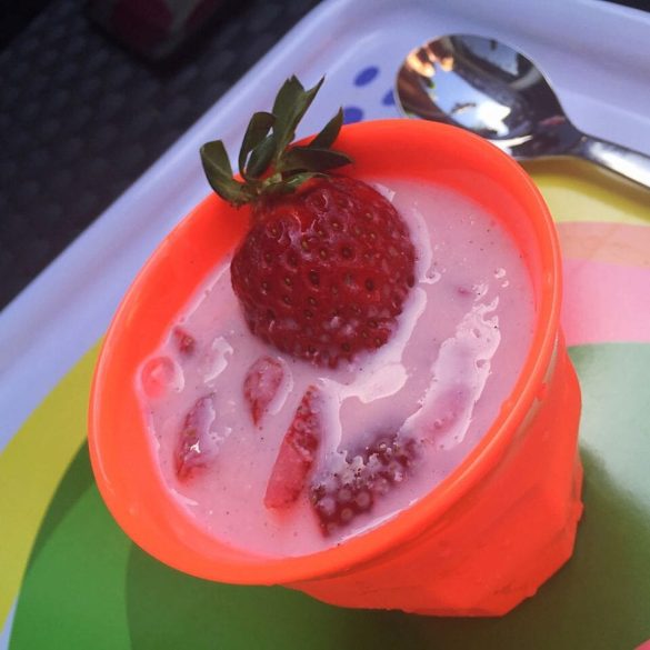 Frozen Jogurt mit Erdbeeren und Vanille